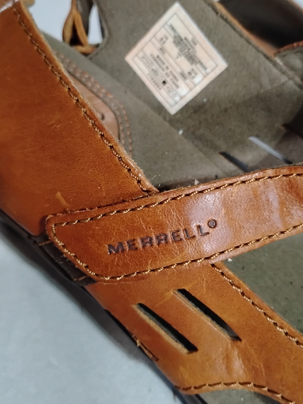 Merrell Comfort Leather Sandals in Cognac Brown 9.5 - Picture 4 of 8